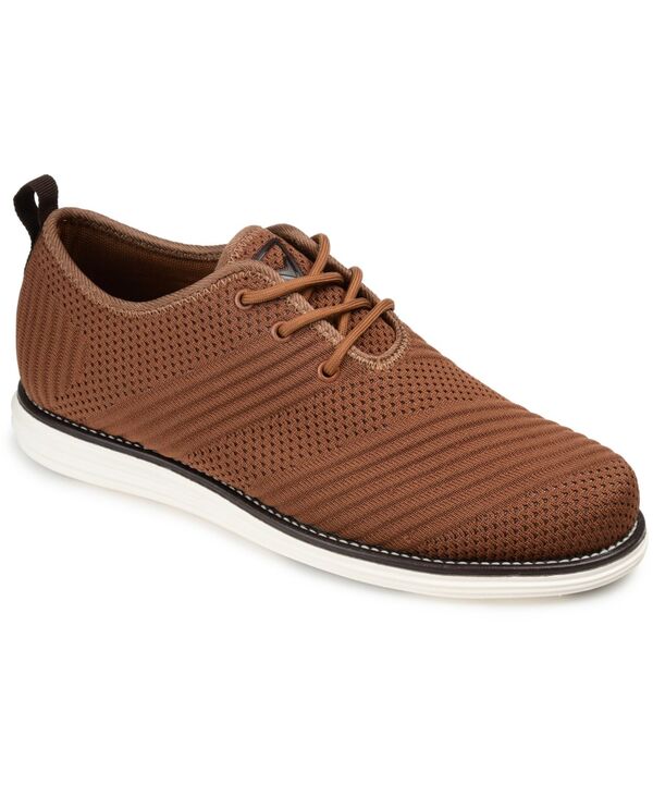 バンス メンズ シューズ ドレスシューズ ワンピース レース ニット Vance Co. Men's Novak Wide Width Tru Comfort Foam Knit Lace-Up Round Toe Dress Shoes Brown ブラウン