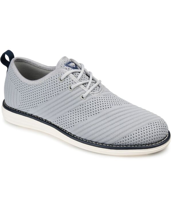 バンス メンズ シューズ ドレスシューズ ワンピース レース ニット Vance Co. Men's Novak Wide Width Tru Comfort Foam Knit Lace-Up Round Toe Dress Shoes Gray グレー｜ReVida 店