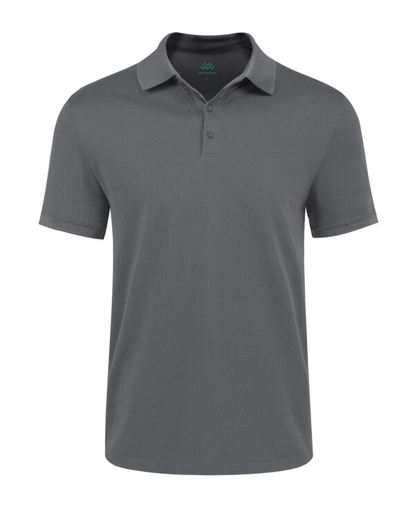 ミオマリオ メンズ トップス ポロシャツ コットン Mio Marino Men's Classic-Fit Cotton-Blend Pique Polo Shirt Charcoal gray チャコール｜ReVida 店