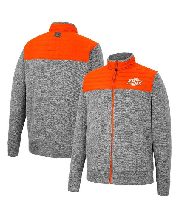 コロシアム メンズ アウター ジャケット・ブルゾン ジャケット Colosseum Men's Gray Orange Oklahoma State Cowboys Putter Herringbone Full-Zip Jacket Gray Orange グレー