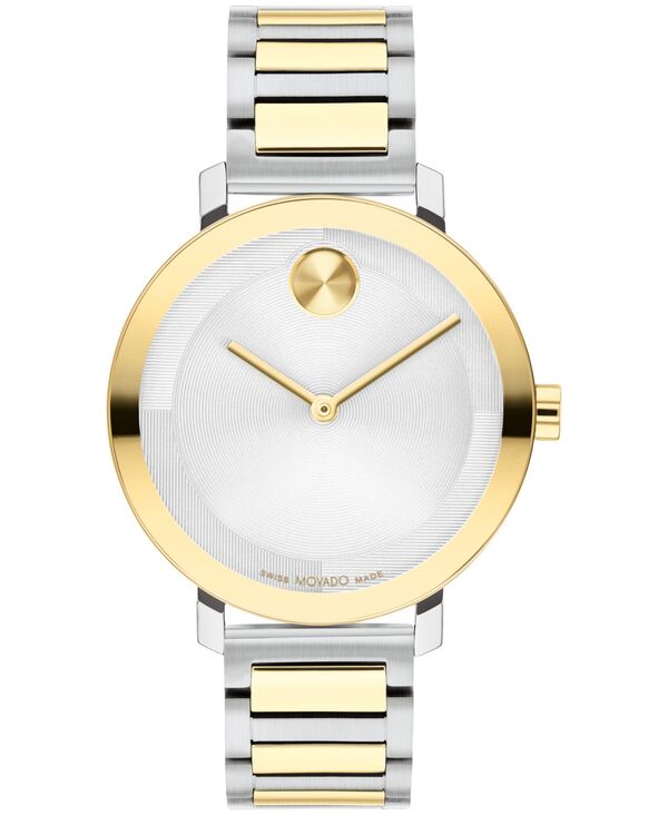 モバド レディース アクセサリー 腕時計 Tシャツ Movado Women's Bold Evolution 2.0 Swiss Quartz Two-Tone Stainless Steel Watch 34mm Two-Tone