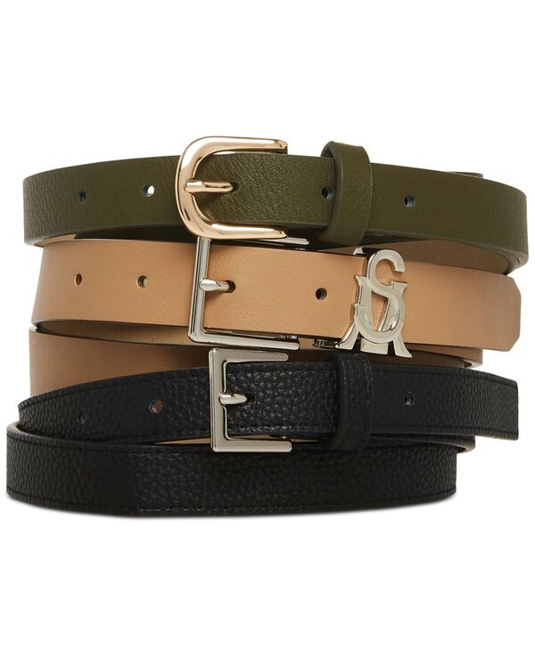 スティーブ マデン レディース アクセサリー ベルト レザー Steve Madden Versatile Women's 3-Pk. Faux-Leather Belts Olive Multi オリーブ|ReVida 店