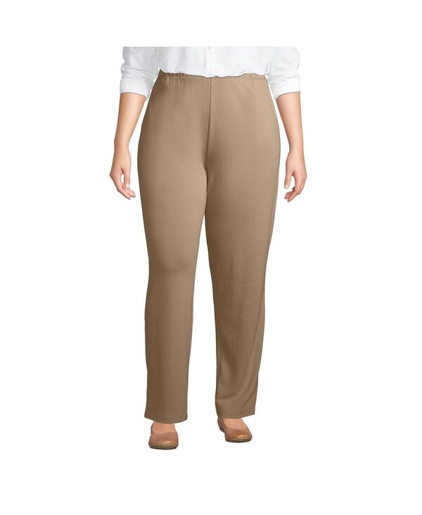 ランズエンド レディース ボトムス カジュアルパンツ プラスサイズ パンツ ニット Lands' End Plus Size Sport Knit High Rise Pants Rich camel キャメル｜ReVida 店 10,205円