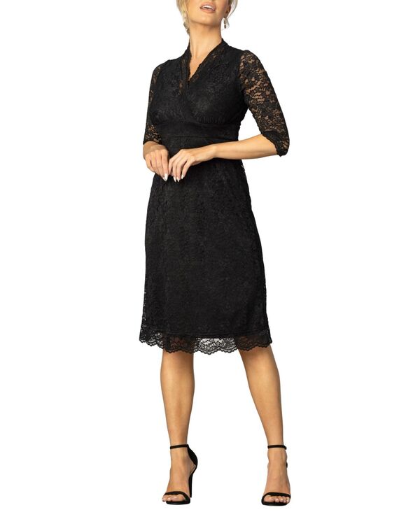 キヨナ レディース トップス ワンピース レース Kiyonna Women's Scalloped Boudoir Lace Cocktail Dress Onyx
