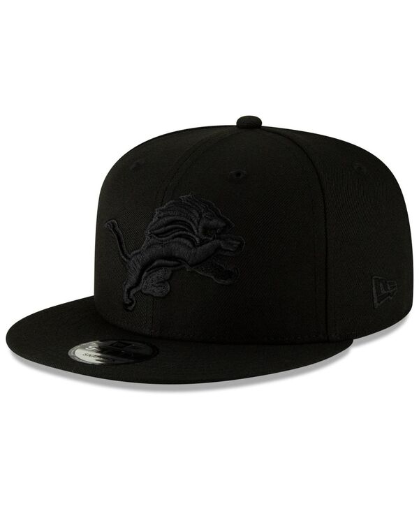 ニューエラ メンズ アクセサリー 帽子 New Era Men's Black Detroit Lions Black On Black 9Fifty Adjustable Hat Black ブラック