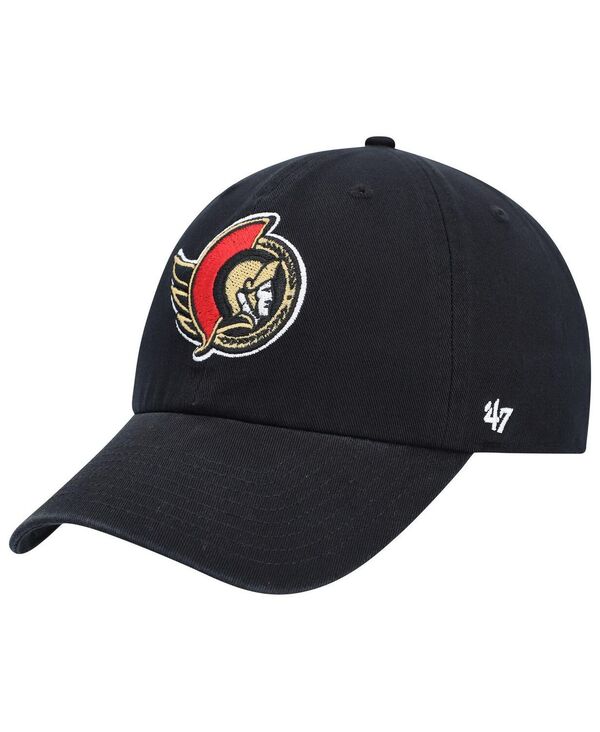 47 ブランド メンズ アクセサリー 帽子 '47 Brand Men's Black Ottawa Senators Clean Up Adjustable Hat Black ブラック｜ReVida 店