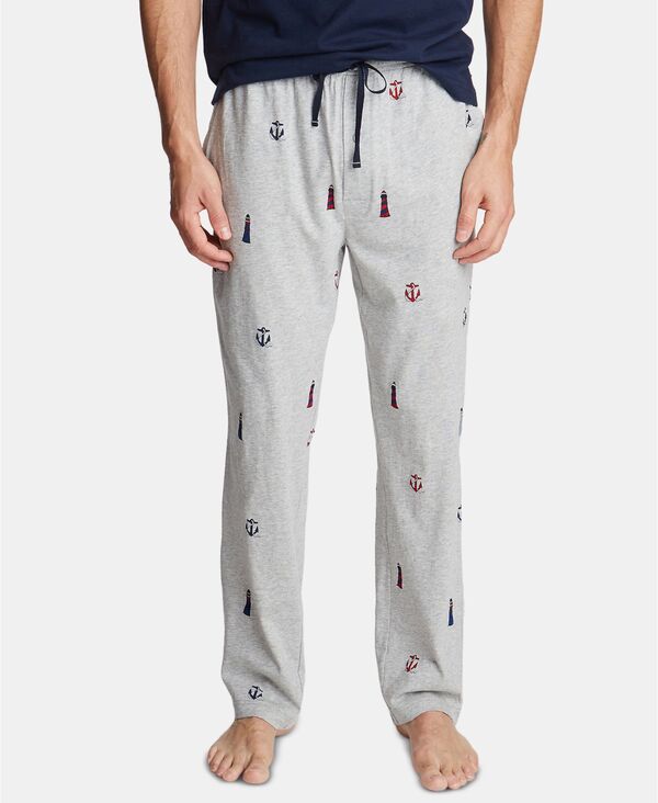 ナウティカ メンズ ボトムス カジュアルパンツ プリント パンツ コットン Nautica Men's Printed Cotton Pajama Pants Lighthouse-Grey Heather グレー