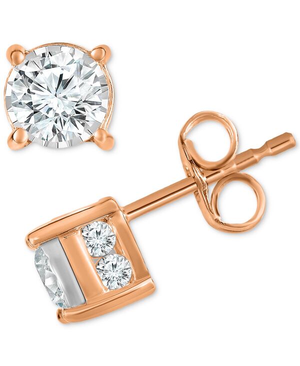トゥルーミラクル レディース アクセサリー ピアス・イヤリング TruMiracle Diamond Stud Earrings (1 ct. t.w.) in 14k White Yellow or Rose Rose Gold ゴールド