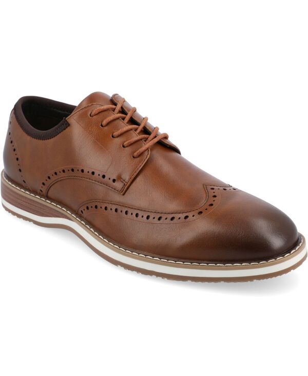 バンス メンズ シューズ ドレスシューズ ウィングチップ ワンピース Vance Co. Men's Ozzy Wingtip Tru Comfort Foam Hybrid Dress Shoes Cognac｜ReVida 店 26,134円