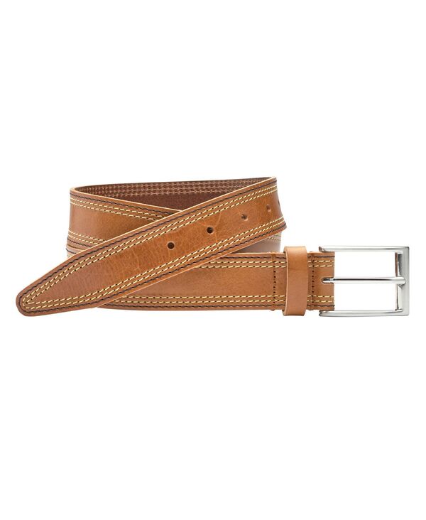 ジョンストンアンドマーフィー メンズ 付属品 胴締め 対照 Johnston \u0026 Murphy Men\u0027s Triple Contrast Stitched Belt Tan タン