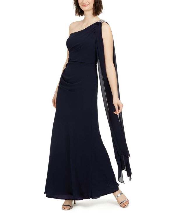 売れ筋 ヴィンスカムート レディース ワンピース トップス Petite Embellished One Shoulder Gown Navy Blue 保障できる Www Bluewaterhomecare Com