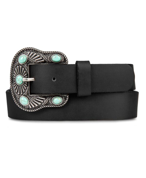 ラッキーブランド レディース アクセサリー ベルト Lucky Brand Women's Turquoise Studded Western Buckle Belt Black ブラック