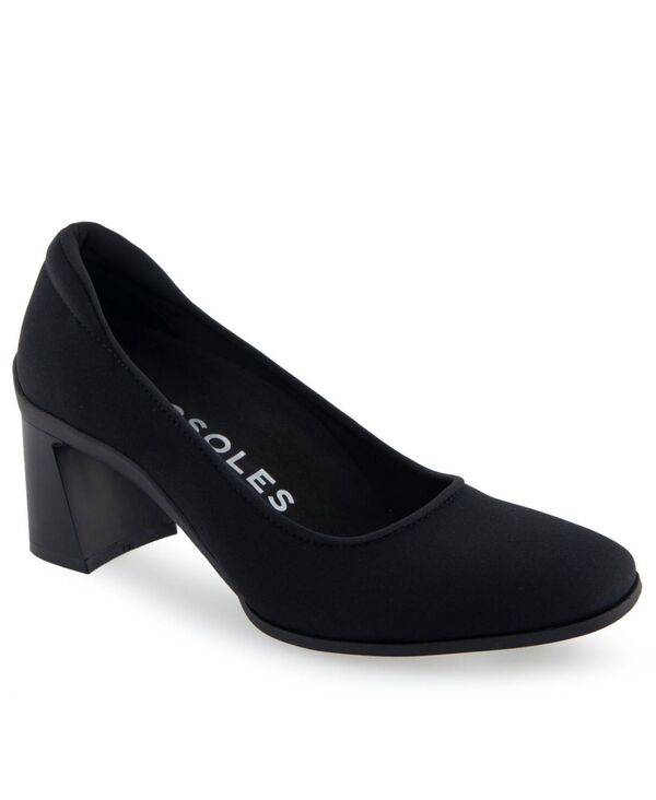 エアロソールズ レディース シューズ パンプス ヒール Aerosoles Casta Dress-Pump-Mid Heel Black Stretch ブラック