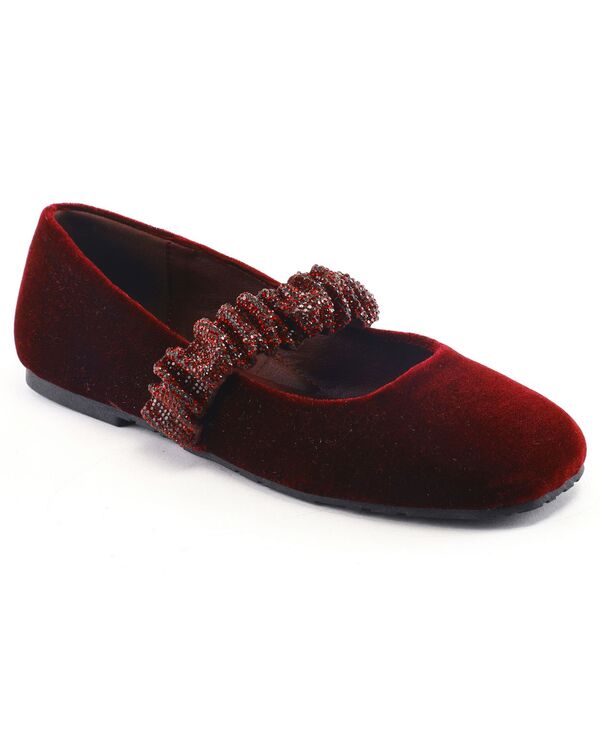 ケネスコール レディース シューズ パンプス Kenneth Cole Reaction Women Elema Jewel Ballet Flats Burgundy Velvet バーガンディ