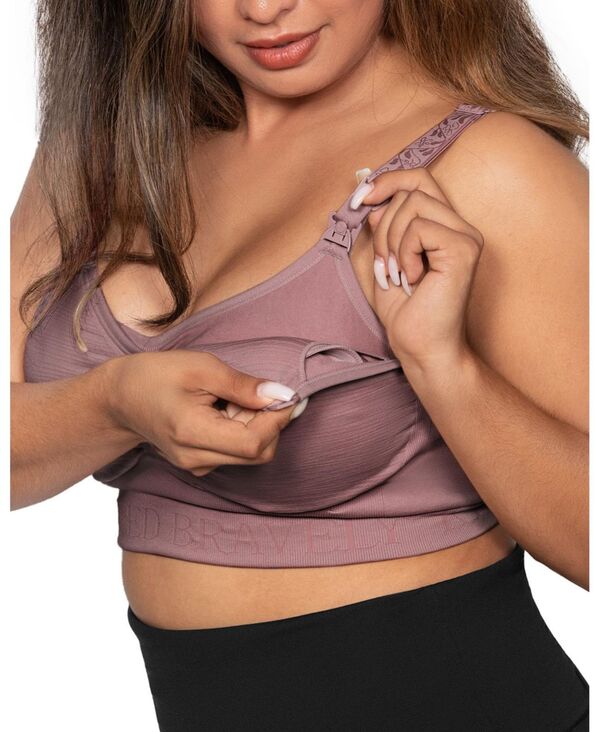 キンドリッド ブレイブリー レディース アンダーウェア ブラジャー マタニティ Kindred Bravely Maternity Busty Sublime Hands-Free Pumping & Nursing Bra - Fits 30E-40H Twilight