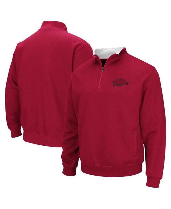 コロシアム メンズ アウター パーカー・スウェット スウェット トール シャツ ロゴ Colosseum Men's Cardinal Arkansas Razorbacks Big and Tall Tortugas Logo Quarter-Zip Sweatshirt Cardinal