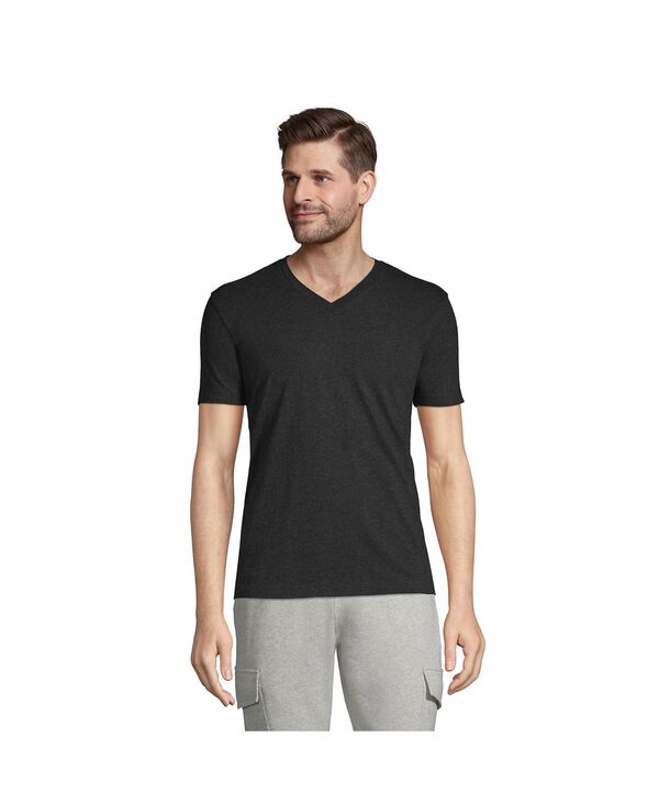 ランズエンド メンズ トップス Tシャツ Vネック シャツ Lands' End Men's Super-T Short Sleeve V-Neck T-Shirt Dark charcoal heather チャコール