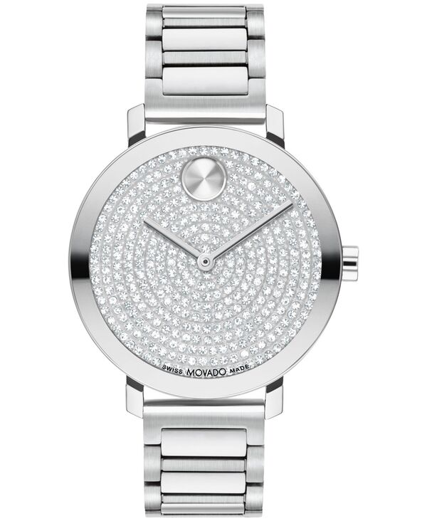 モバド レディース アクセサリー 腕時計 Tシャツ Movado Women's Bold Evolution 2.0 Swiss Quartz Silver-Tone Stainless Steel Watch 34mm Silver-Tone シルバー