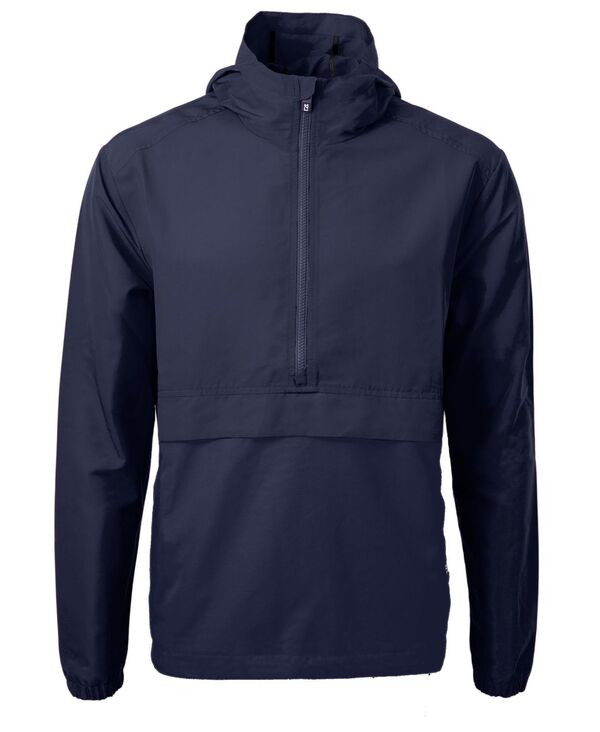 カッターアンドバック メンズ アウター ジャケット・ブルゾン ニット ジャケット Cutter & Buck Cutter Buck Charter Eco Knit Recycled Mens Anorak Jacket Navy blue ネイビー
