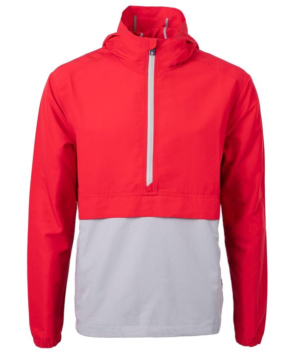 カッターアンドバック メンズ アウター ジャケット・ブルゾン ニット ジャケット Cutter & Buck Cutter Buck Charter Eco Knit Recycled Mens Anorak Jacket Red/polished レッド