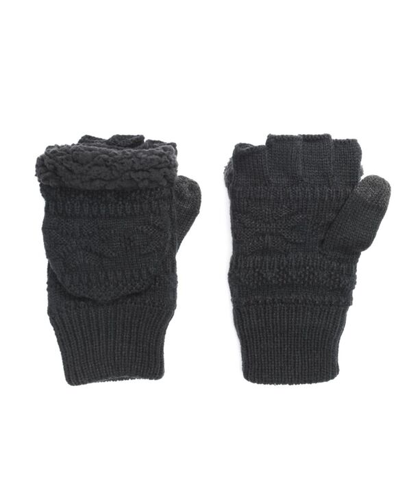 ムクルクス メンズ アクセサリー 手袋 MUK LUKS Men's Faux Fur Flip Mittens Black ブラック