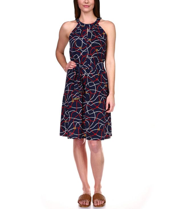 楽天 楽天市場 マイケルコース レディース ワンピース トップス Printed Twist Front Dress Regular Petite Midnight Blue Multi Revida 楽天市場店 オープニング大放出セール Advance Com Ec