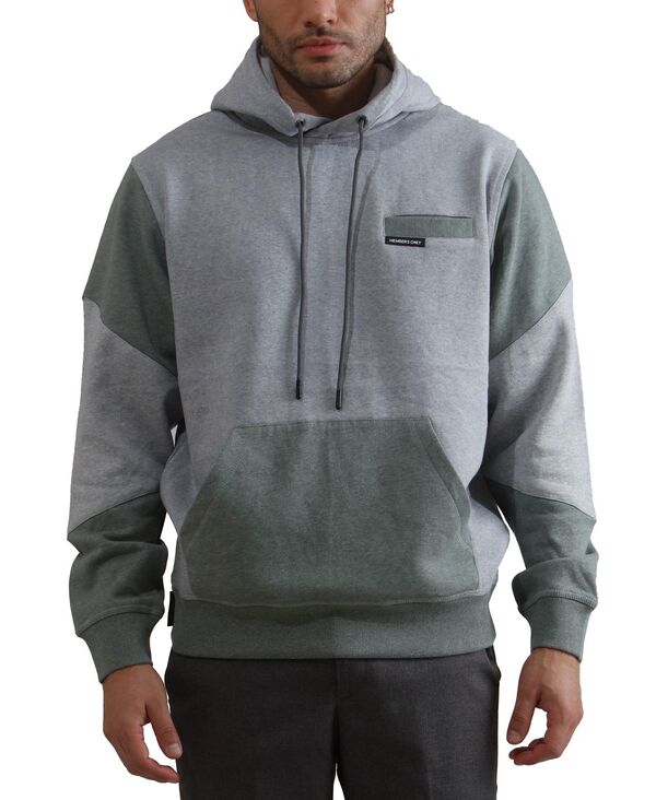メンバーズオンリー メンズ アウター パーカー・スウェット スウェット シャツ カラーブロック Members Only Drew Colorblock Hooded Sweatshirt for Men Ash アッシュ
