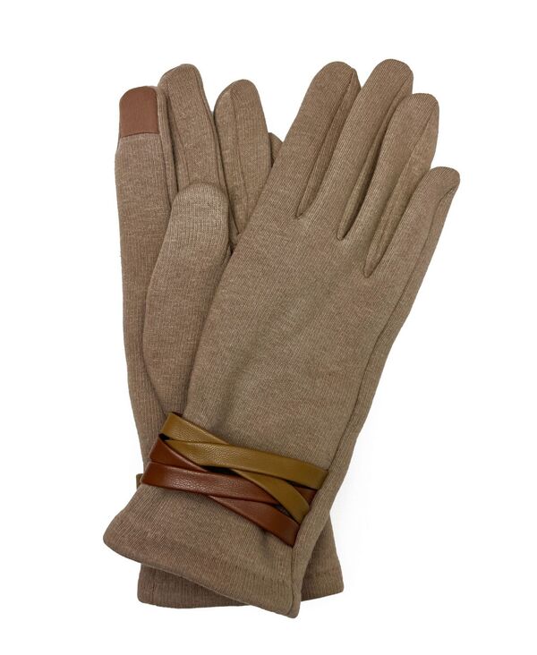 マーカスアドレール レディース アクセサリー 手袋 ジャージー Marcus Adler Women's Criss Cross Jersey Touchscreen Glove Taupe トープ