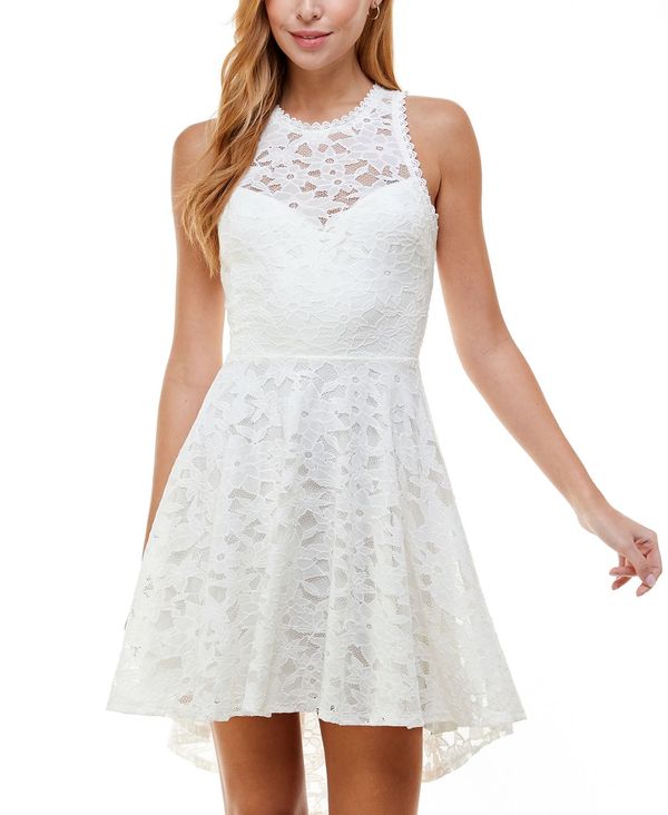 期間限定送料無料 シティー スタジオ レディース ワンピース トップス Juniors High Low Lace Fit Flare Dress Off White 絶対一番安い Www Zainstore Net