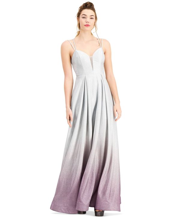 レディースファッション ワンピース 男の子向けプレゼント集結 レディース ビーダーリン ワンピース Silver Lilac Gown Sparkle Ombre Strappy Back Juniors トップス Rachelid Com
