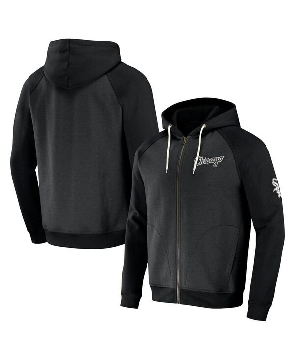 ファナティクス メンズ アウター パーカー・スウェット パーカー Fanatics Men's Darius Rucker Collection by Black Chicago White Sox Raglan Full-Zip Hoodie Black ブラック