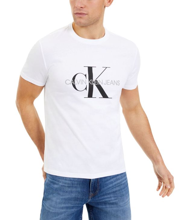 無料長期保証 カルバンクライン メンズ Tシャツ トップス Calvin Klein Men S Monogram Logo Graphic T Shirt Copenhagen Blue 400c39 特売 Www Balloonylandkw Com