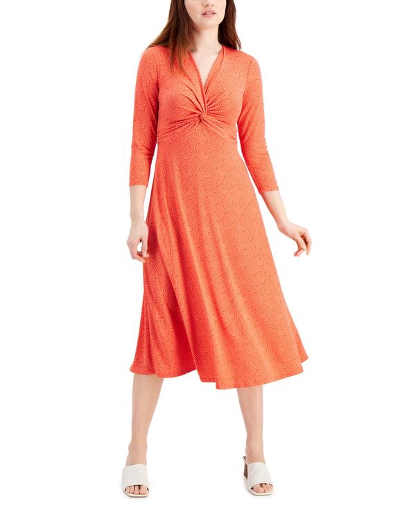 人気ショップが最安値挑戦 楽天市場 ナインウェスト レディース ワンピース トップス Printed Knot Front Midi Dress California Poppy Peach Revida 楽天市場店 楽天 Fiker Org