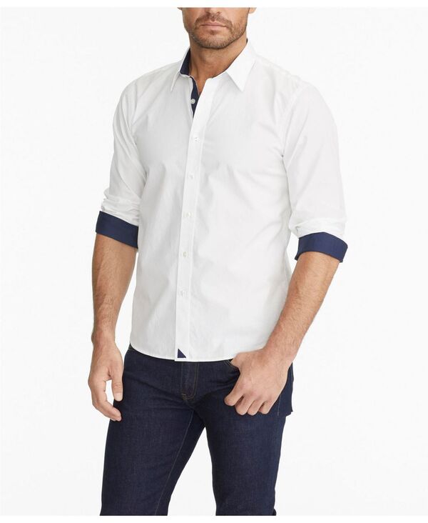 アンタックイット メンズ トップス シャツ スリムフィット UNTUCKit Men's Slim Fit Wrinkle-Free Las Cases Special Button Up Shirt White ホワイト｜ReVida 店
