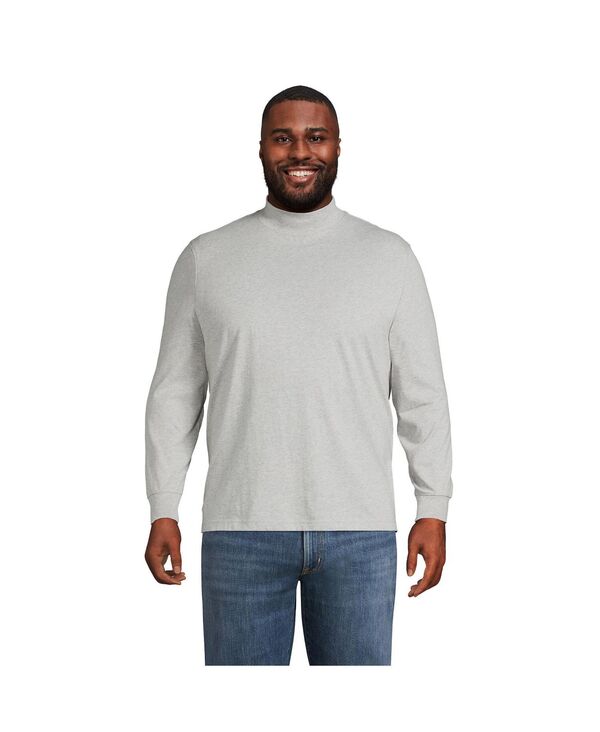 ランズエンド メンズ トップス Tシャツ タートルネック シャツ Lands' End Men's Super-T Mock Turtleneck T-Shirt Gray heather グレー