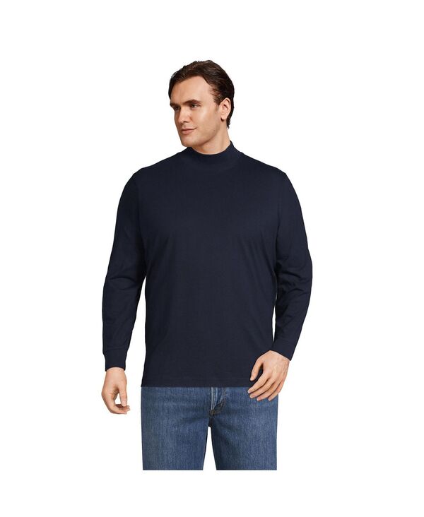 ランズエンド メンズ トップス Tシャツ タートルネック シャツ Lands' End Men's Super-T Mock Turtleneck T-Shirt Radiant navy ネイビー