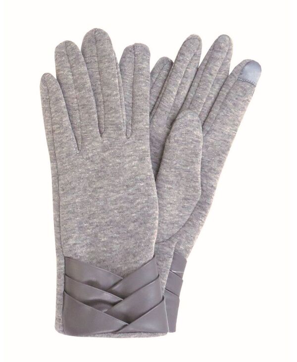 マーカスアドレール レディース アクセサリー 手袋 プリーツ ジャージー Marcus Adler Women's Pleated Cuff Jersey Touchscreen Gloves Grey グレー