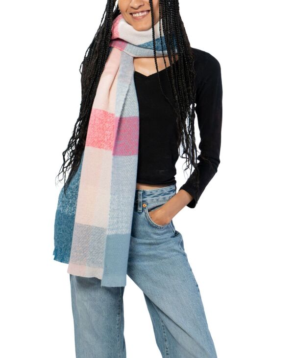 マーカスアドレール レディース 付属物 消音装置・袈裟・えり巻き Marcus Adler Plaid Scarf Pink サクラ色 レディースマフラー・ストール-バッグ・小物・ブランド雑貨