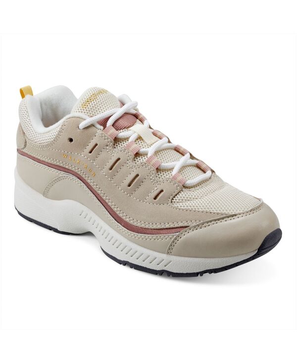 イージースピリット レディース シューズ スニーカー レース Easy Spirit Women's Romy Round Toe Casual Lace Up Walking Shoes Light Natural Cream Rose - Leather Suede Textile クリーム|ReVida 店