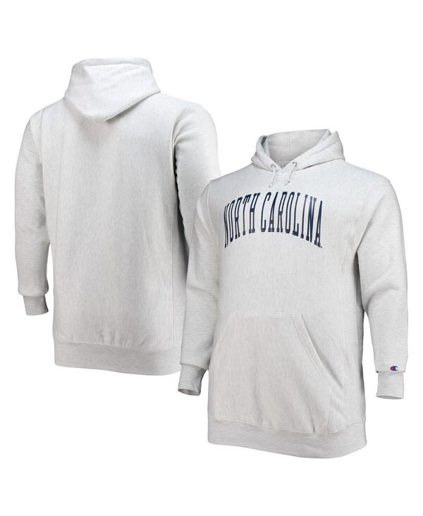チャンピオン メンズ アウター パーカー・スウェット スウェット トール シャツ フリース パーカー ヒール Champion Men's Heathered Gray North Carolina Tar Heels Big and Tall Reverse Weave Fleece Pullover Hoodie Sweatshirt Heathered Gray グレー