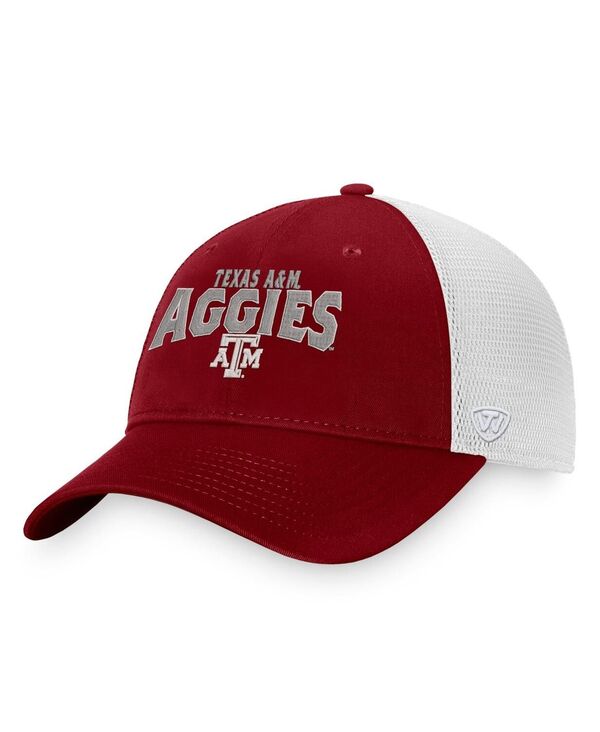 トップオブザワールド メンズ アクセサリー 帽子 Top of the World Men's Maroon White Texas A&M Aggies Breakout Trucker Snapback Hat Maroon White ホワイト