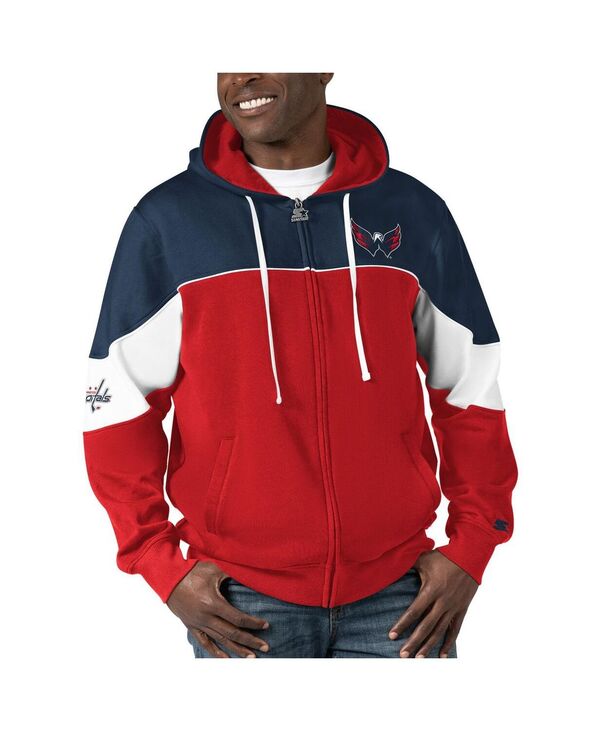 クランク メンズ アウター パーカー・スウェット 旗がしら パーカー Starter Men\u0027s Red Navy Washington Capitals Power Forward Full-Zip Hoodie Red Navy 米国海軍