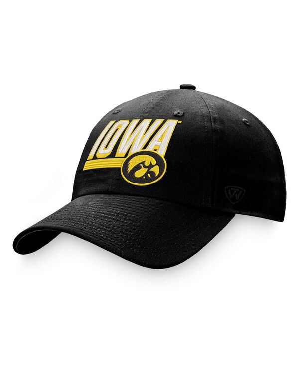 トップオブザワールド メンズ アクセサリー 帽子 Top of the World Men's Black Iowa Hawkeyes Slice Adjustable Hat Black ブラック