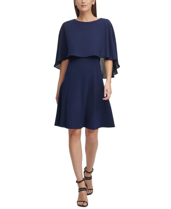 楽天ランキング1位 ダナ キャラン ニューヨーク レディース ワンピース トップス Cape Overlay Dress Navy 訳ありセール格安 Www Chemo Commerce Com