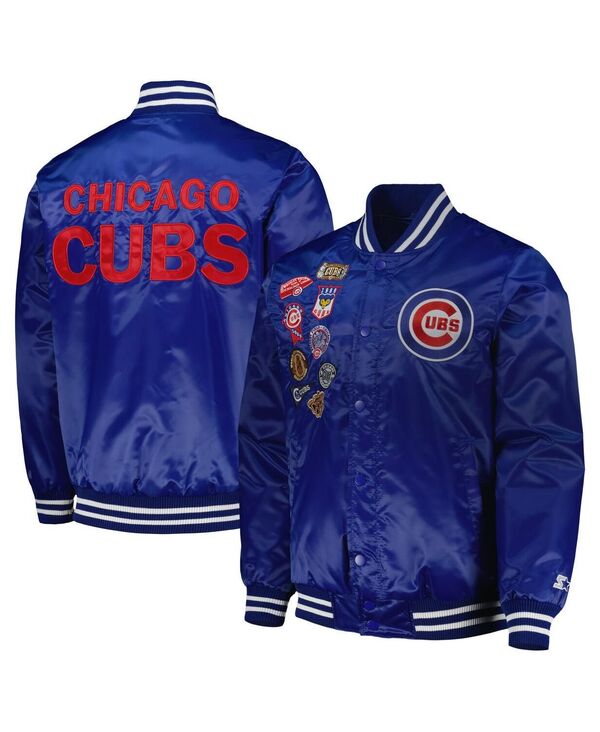 クランク メンズ アウター 上衣・上衣 上衣 Starter Men\u0027s Royal Chicago Cubs Patch Full-Snap Jacket Royal