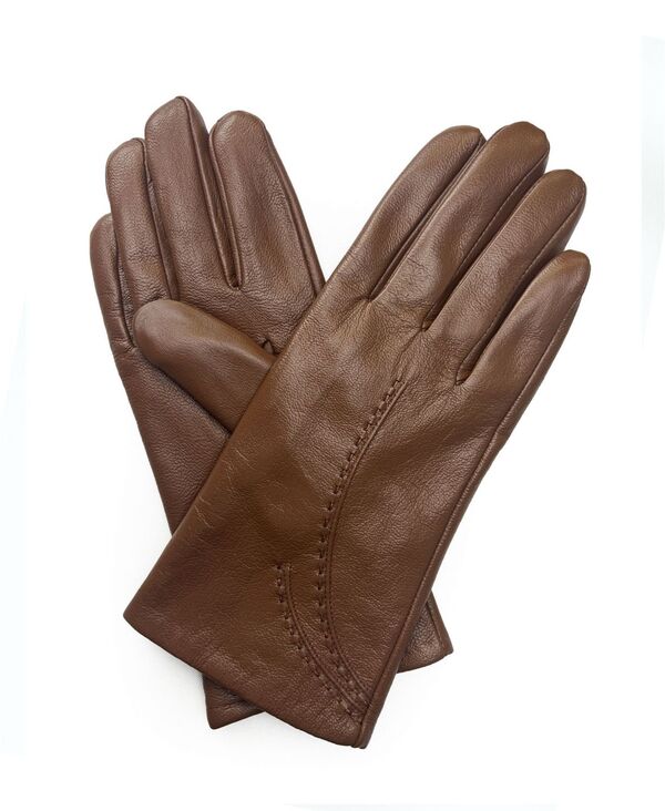 マーカスアドレール レディース アクセサリー 手袋 レザー Marcus Adler Women's Stitched Genuine Leather Touchscreen Glove Brown ブラウン