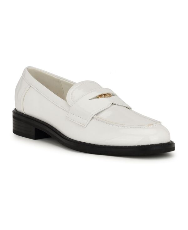 ナインウェスト レディース シューズ スリッポン・ローファー ローファー Nine West Women's Seeme Slip-On Round Toe Casual Loafers White Patent ホワイト