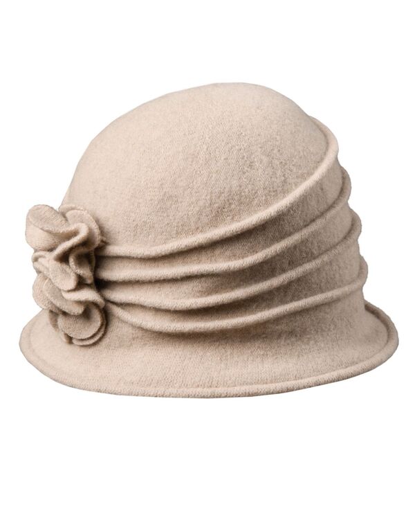 ドーフマン パシフィック レディース アクセサリー 帽子 ウール ニット Dorfman Pacific Women's Knit Wool Cloche with Flower Taupe トープ