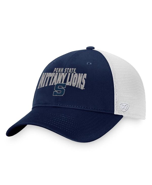 トップオブザワールド メンズ アクセサリー 帽子 Top of the World Men's Navy White Penn State Nittany Lions Breakout Trucker Snapback Hat Navy White ホワイト