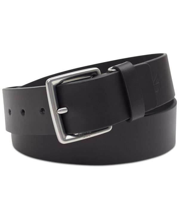 カルバンクライン メンズ アクセサリー ベルト レザー Calvin Klein Men's Leather Belt with Keeper Ring Black ブラック